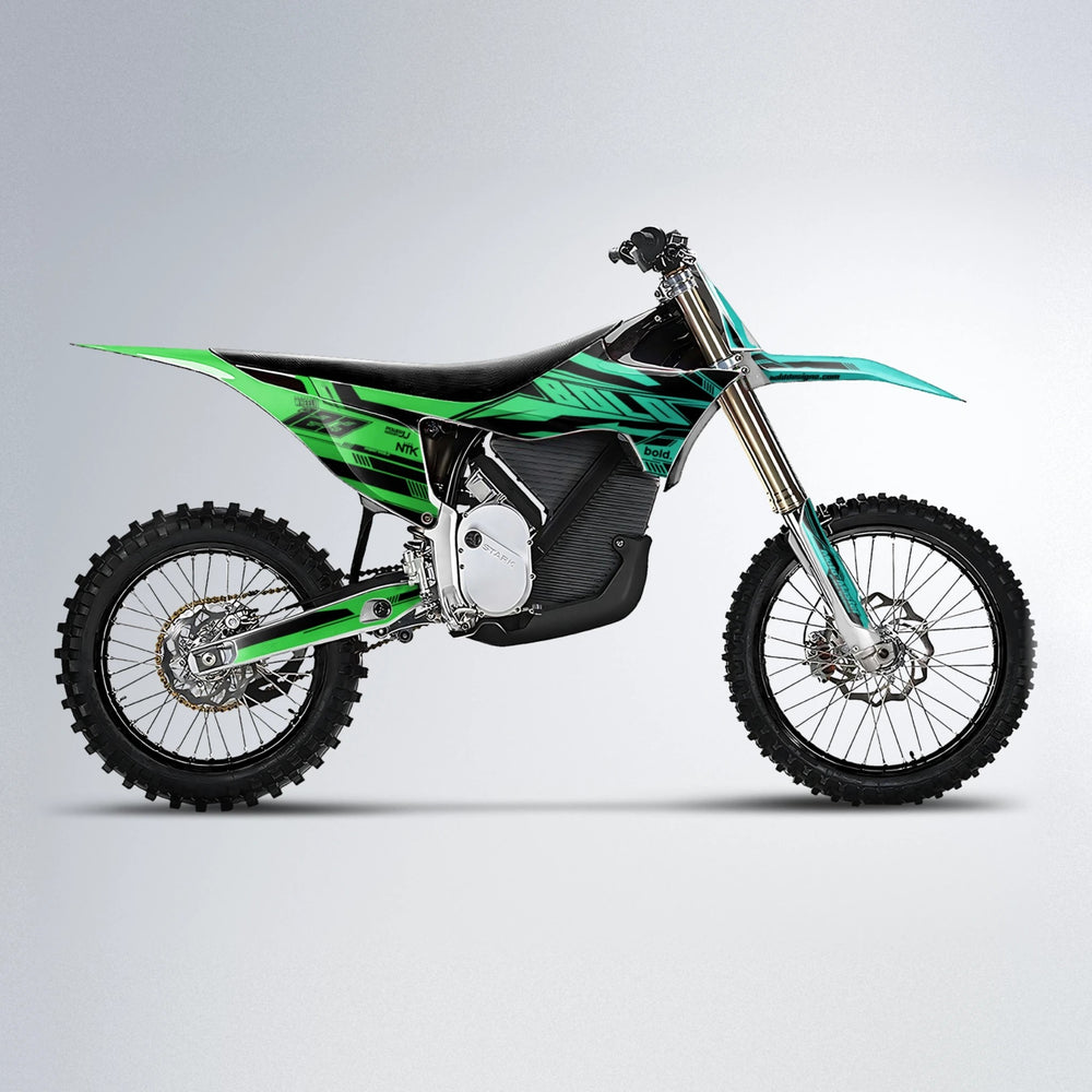NTK V3 Stark Varg MX motocross graphics kit in Cyan & Green