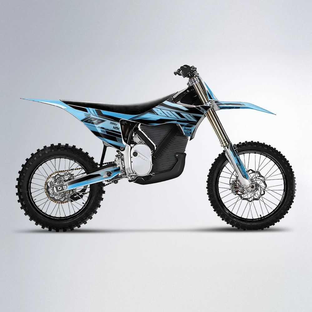 NTK V3 Stark Varg MX motocross graphics kit in Light Blue & White