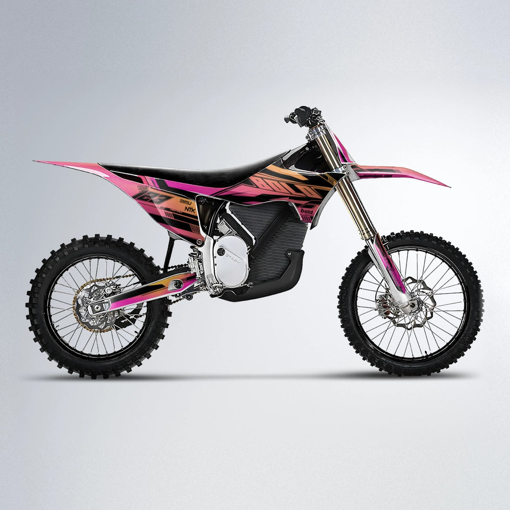 NTK V3 Stark Varg MX motocross graphics kit in Pink & Yellow