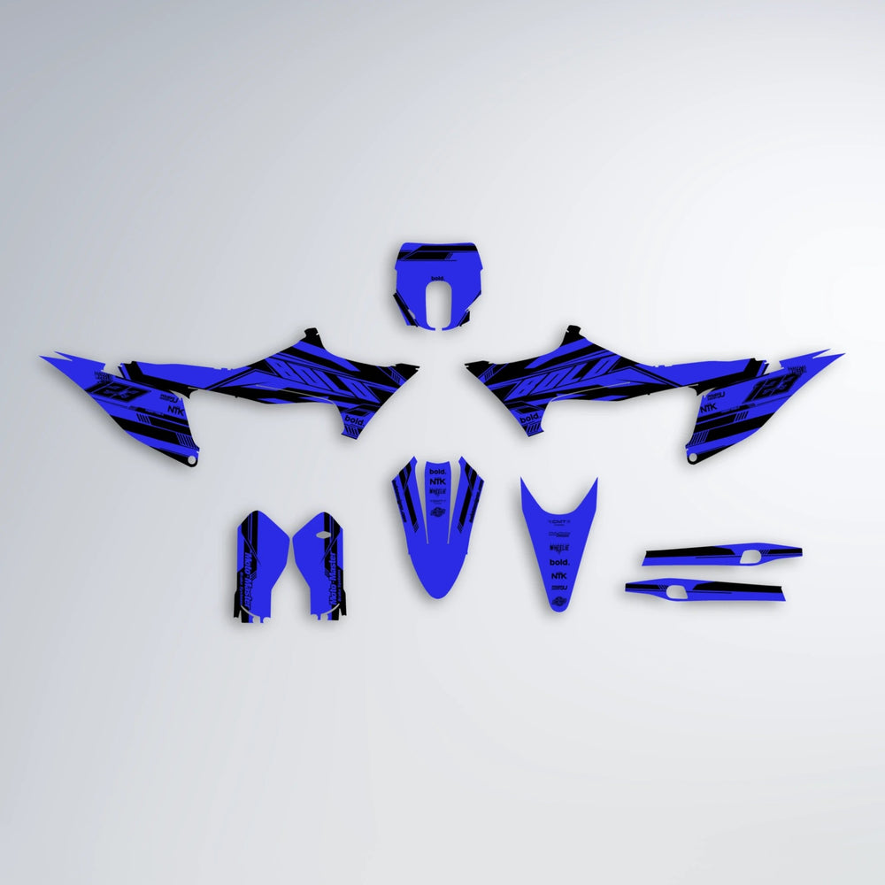 NTK V3 Stark Varg SM graphics kit parts layout in Blue