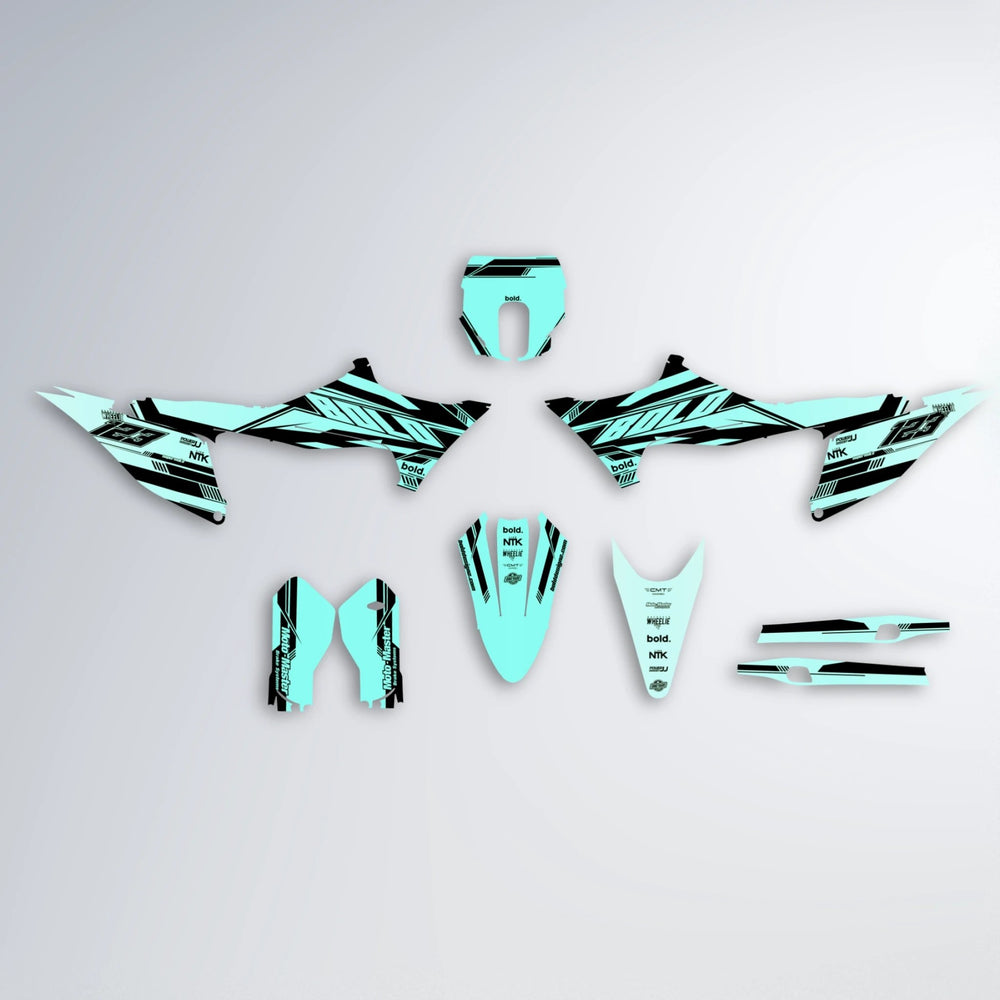 NTK V3 Stark Varg SM graphics kit parts layout in Mint