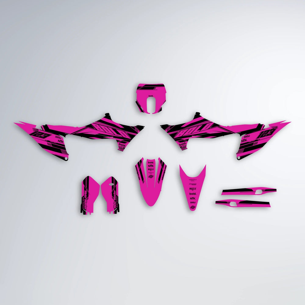 NTK V3 Stark Varg SM graphics kit parts layout in Pink
