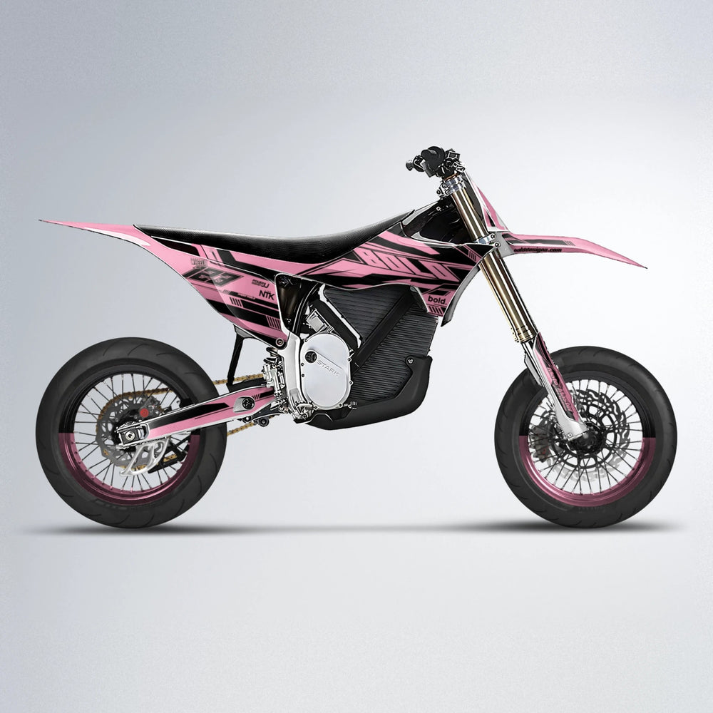 NTK V3 Stark Varg SM supermoto graphics kit in Sakura Pink