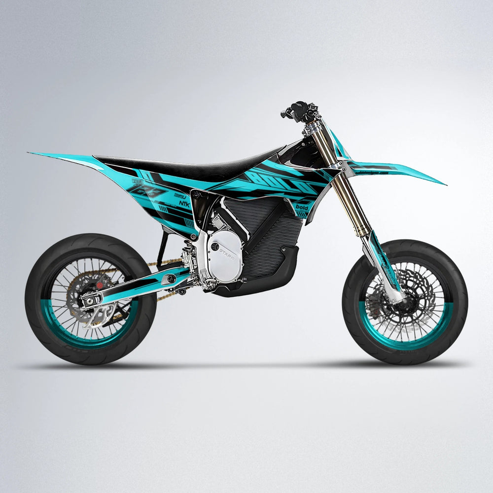 NTK V3 Stark Varg SM supermoto graphics kit in Teal