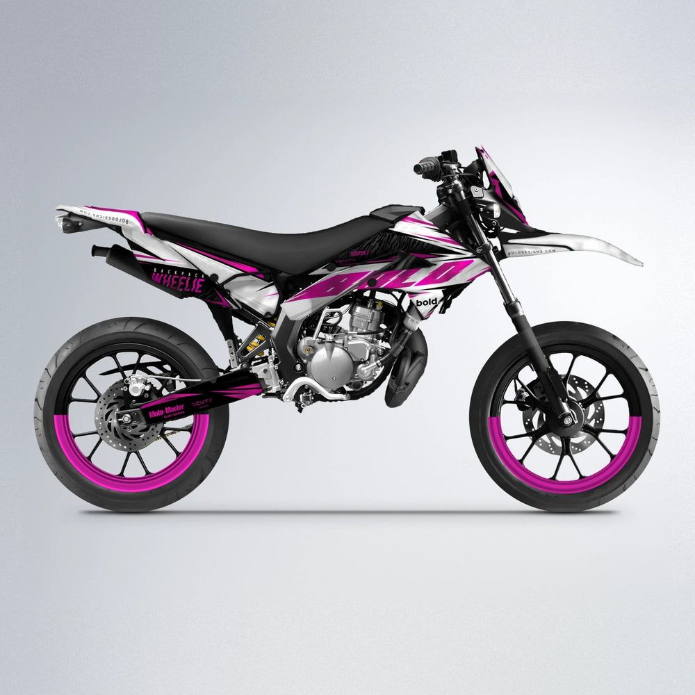 NTK V4 Derbi Senda supermoto graphics kit in Pink