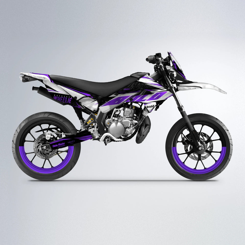 NTK V4 Derbi Senda supermoto graphics kit in Purple