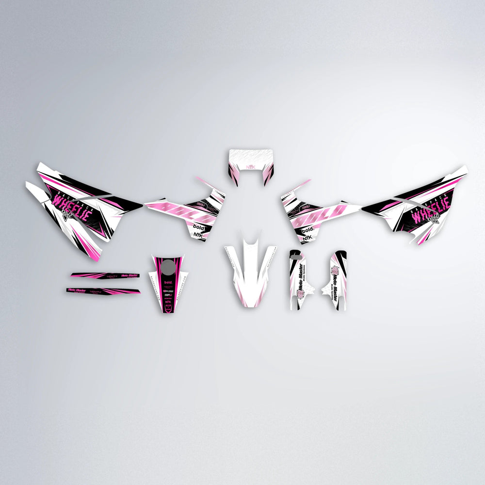 NTK V4 Husqvarna 701 graphics kit parts layout in Flamingo