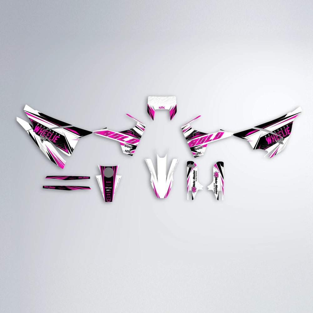 NTK V4 Husqvarna 701 graphics kit parts layout in Pink