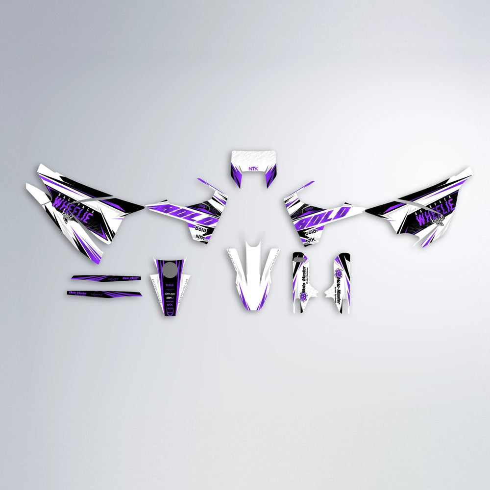 NTK V4 Husqvarna 701 graphics kit parts layout in Purple