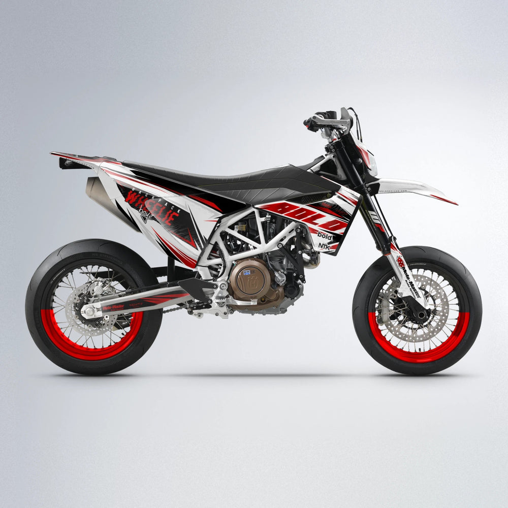 NTK V4 Husqvarna 701 supermoto graphics kit in Red