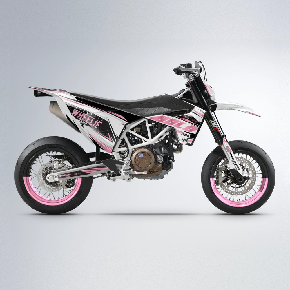 NTK V4 Husqvarna 701 supermoto graphics kit in Sakura Pink