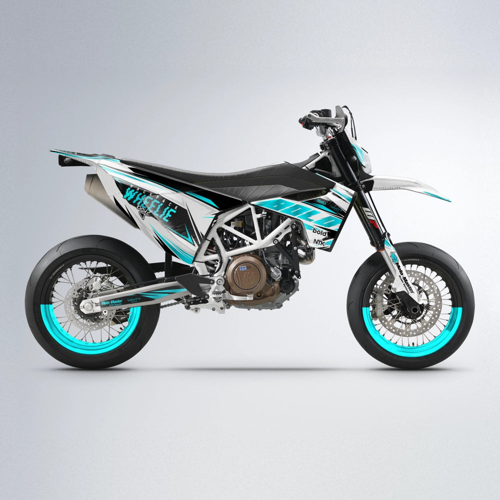 NTK V4 Husqvarna 701 supermoto graphics kit in Teal