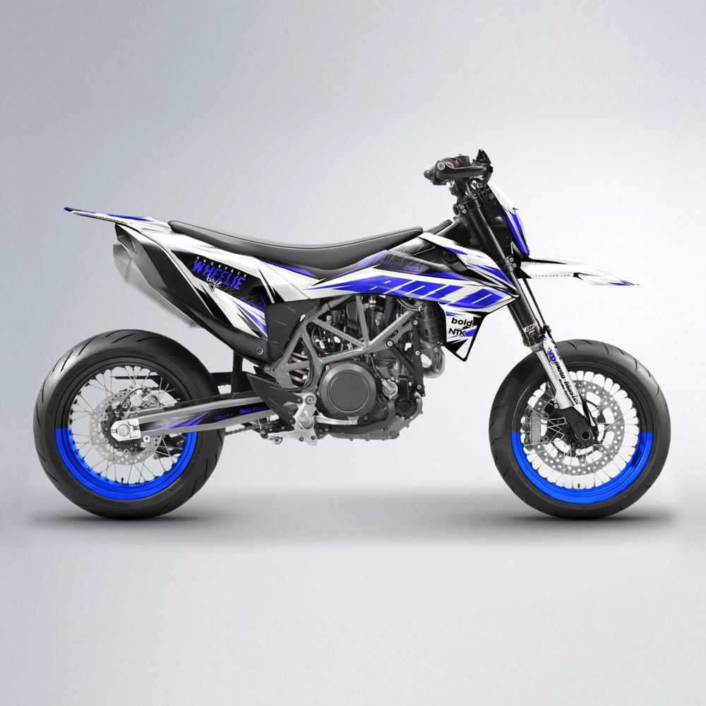 NTK V4 KTM SMC 690 supermoto graphics kit in Blue