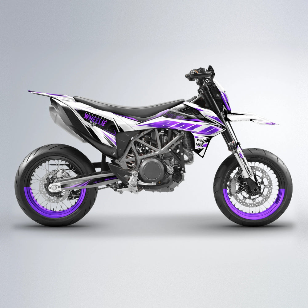 NTK V4 KTM SMC 690 supermoto graphics kit in Purple