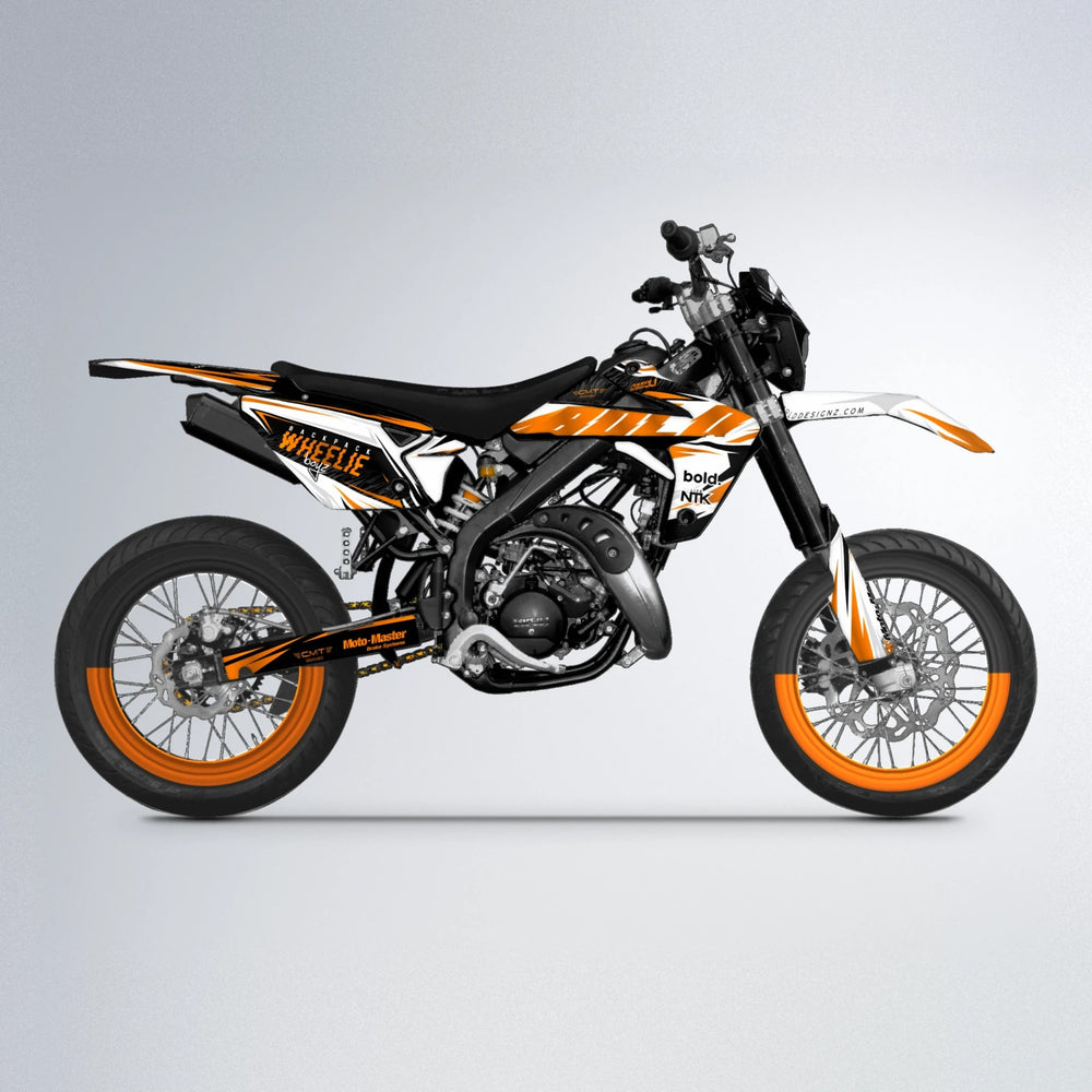 NTK V4 Rieju MRT supermoto graphics kit in Orange
