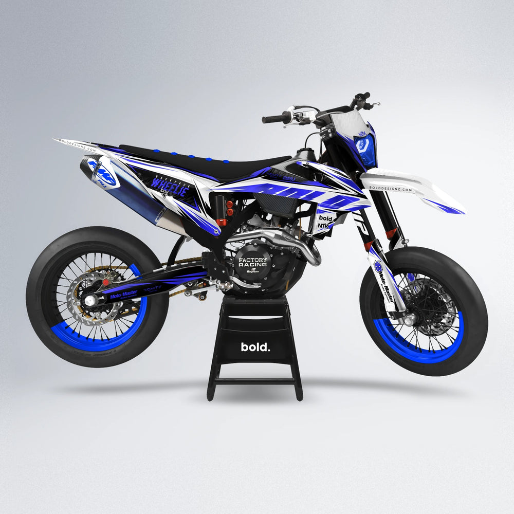 NTK V4 supermoto graphics kit in Blue