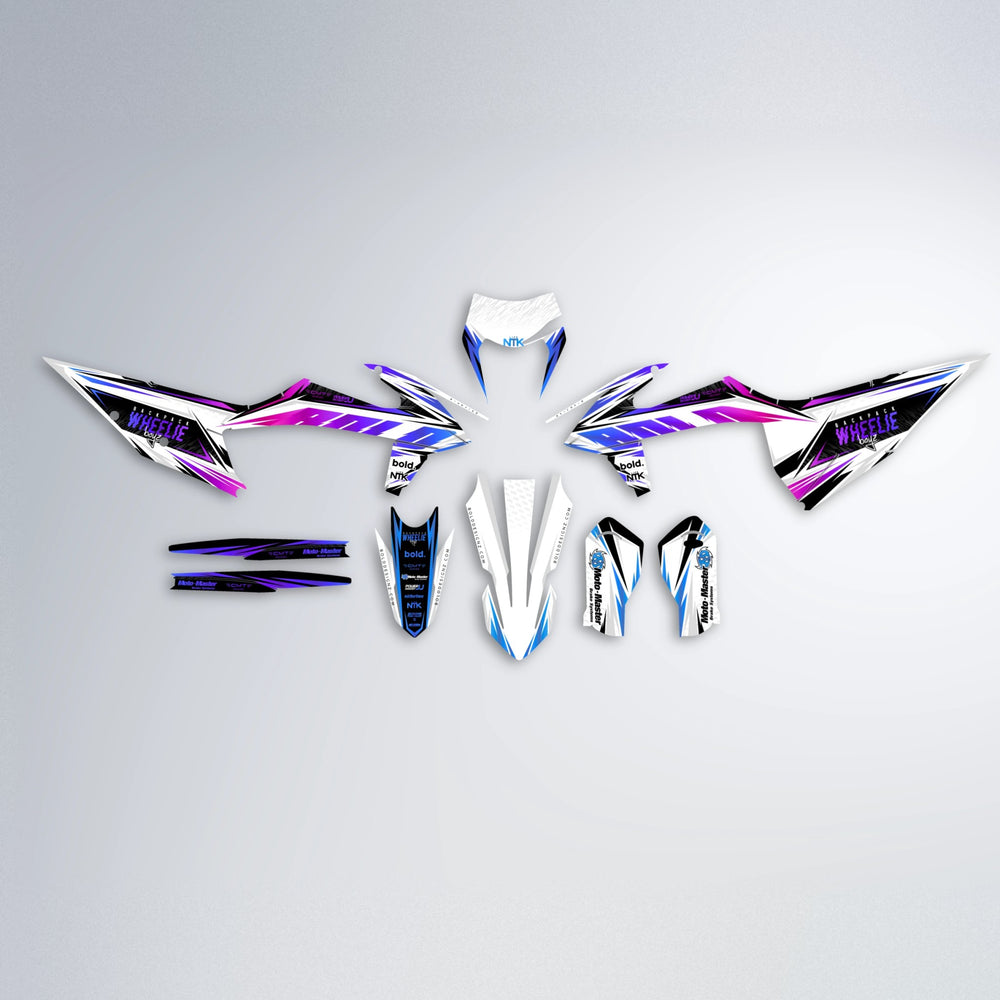 NTK V4 graphics kit parts layout in Blue Purple Fade