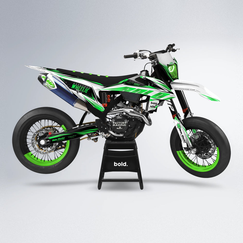 NTK V4 supermoto graphics kit in Green