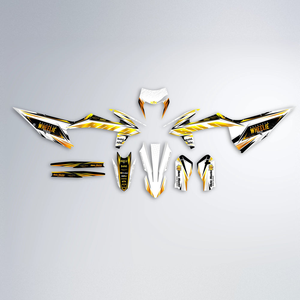 NTK V4 graphics kit parts layout in Orange & Yellow
