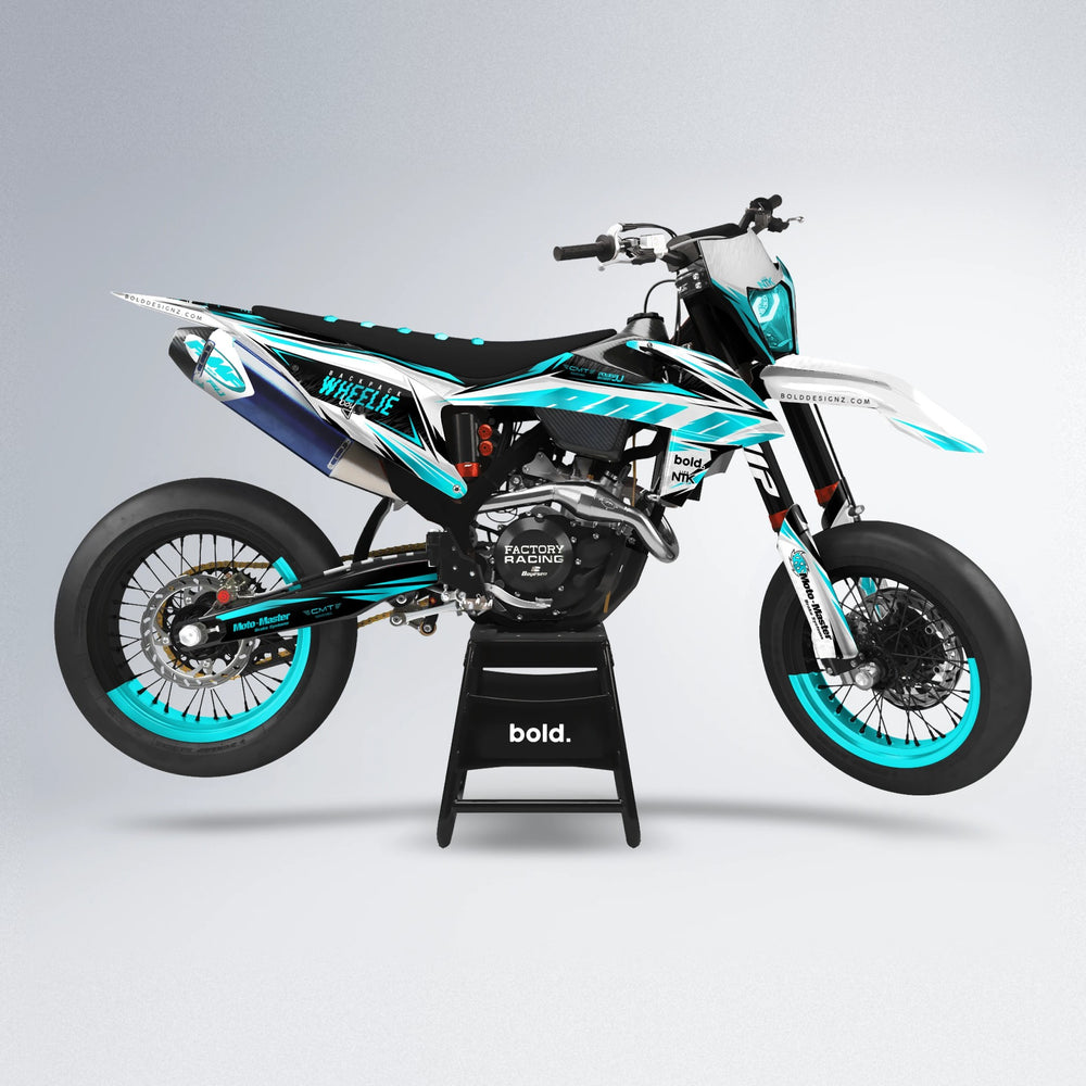 NTK V4 supermoto graphics kit in Teal