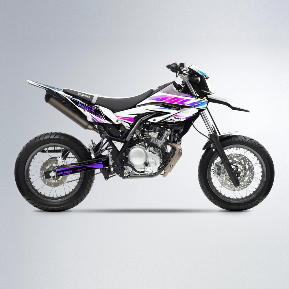 NTK V4 Yamaha WR 125X supermoto graphics kit in Blue Purple Fade