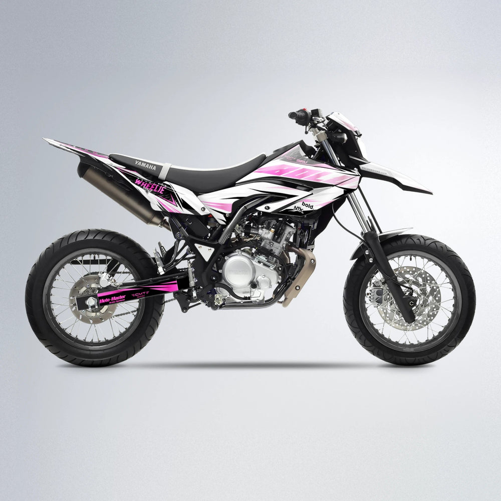 NTK V4 Yamaha WR 125X supermoto graphics kit in Flamingo