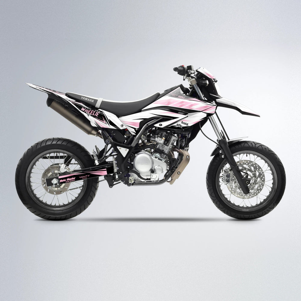 NTK V4 Yamaha WR 125X supermoto graphics kit in Sakura Pink