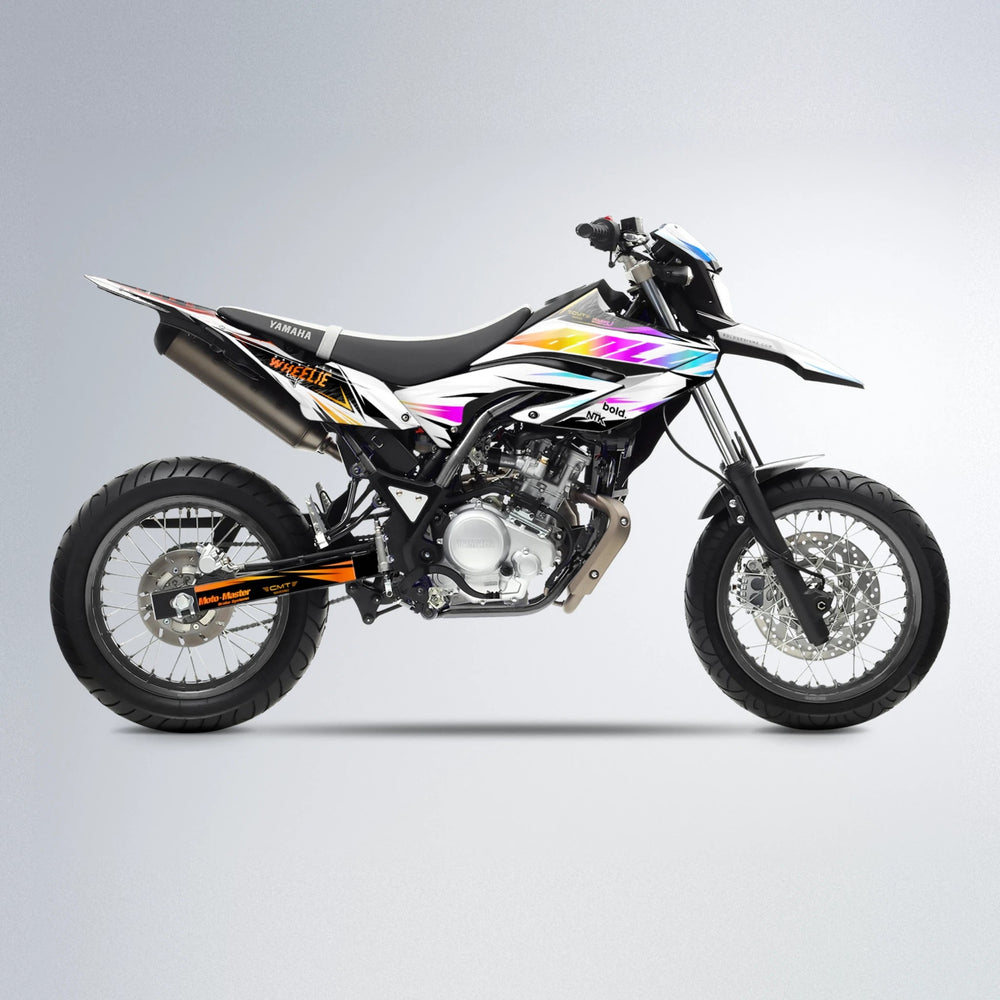 NTK V4 Yamaha WR 125X supermoto graphics kit in Sunset Fade