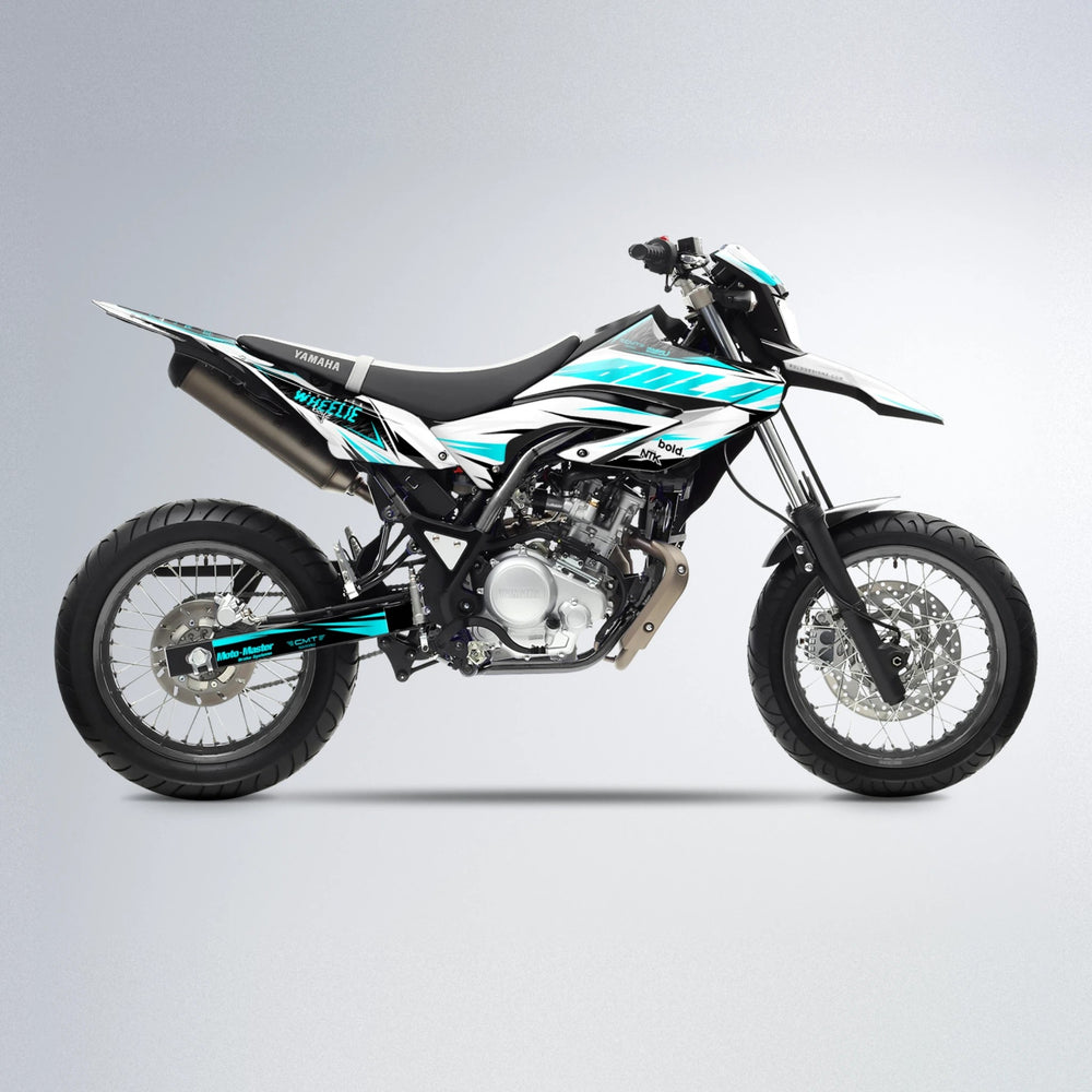 NTK V4 Yamaha WR 125X supermoto graphics kit in Teal