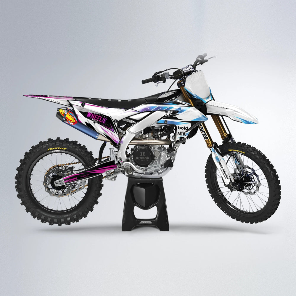 NTK V4 Yamaha YZF MX motocross graphics kit in Pink & Light Blue