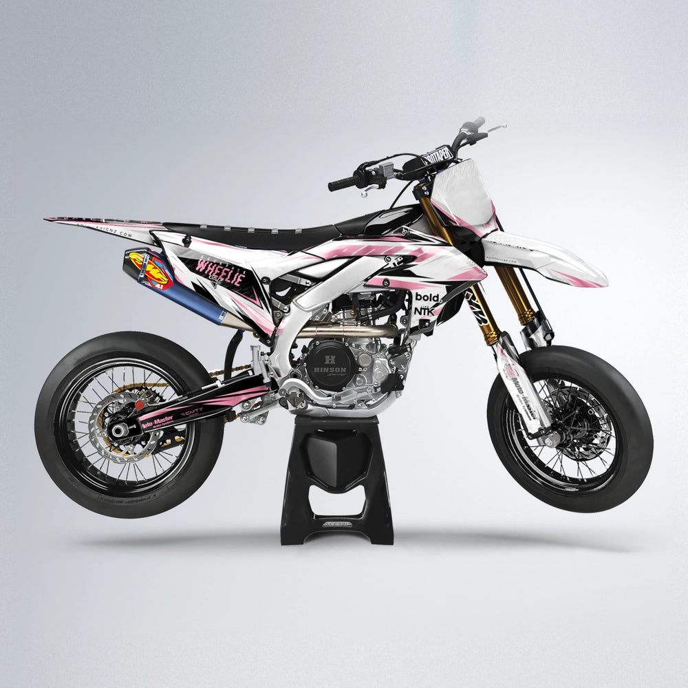 NTK V4 Yamaha YZF SM supermoto graphics kit in Sakura Pink