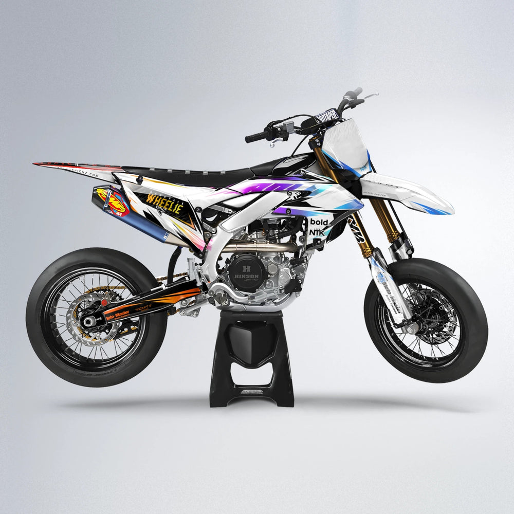 NTK V4 Yamaha YZF SM supermoto graphics kit in Sunset Fade