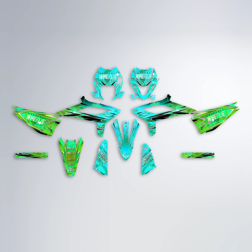 OASIS Beta graphics kit parts layout in Cyan & Green