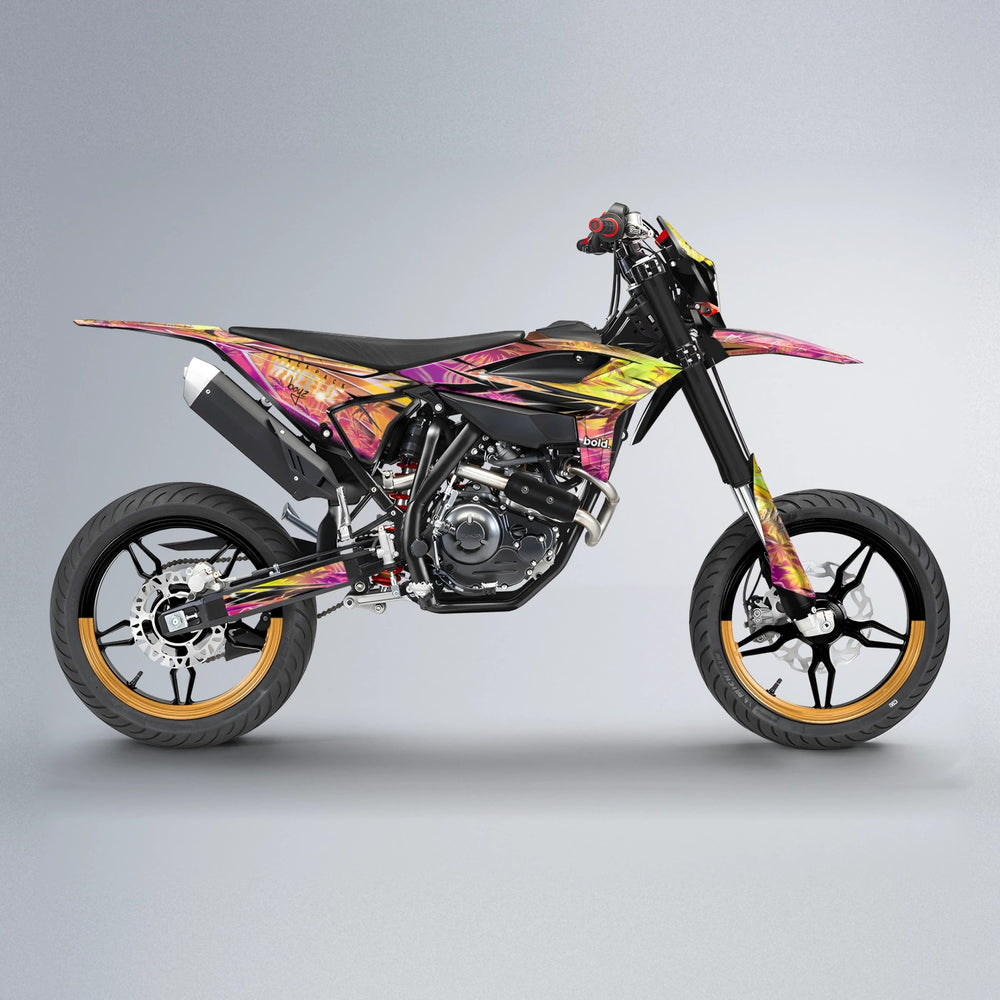 OASIS Beta supermoto graphics kit in Pink & Yellow