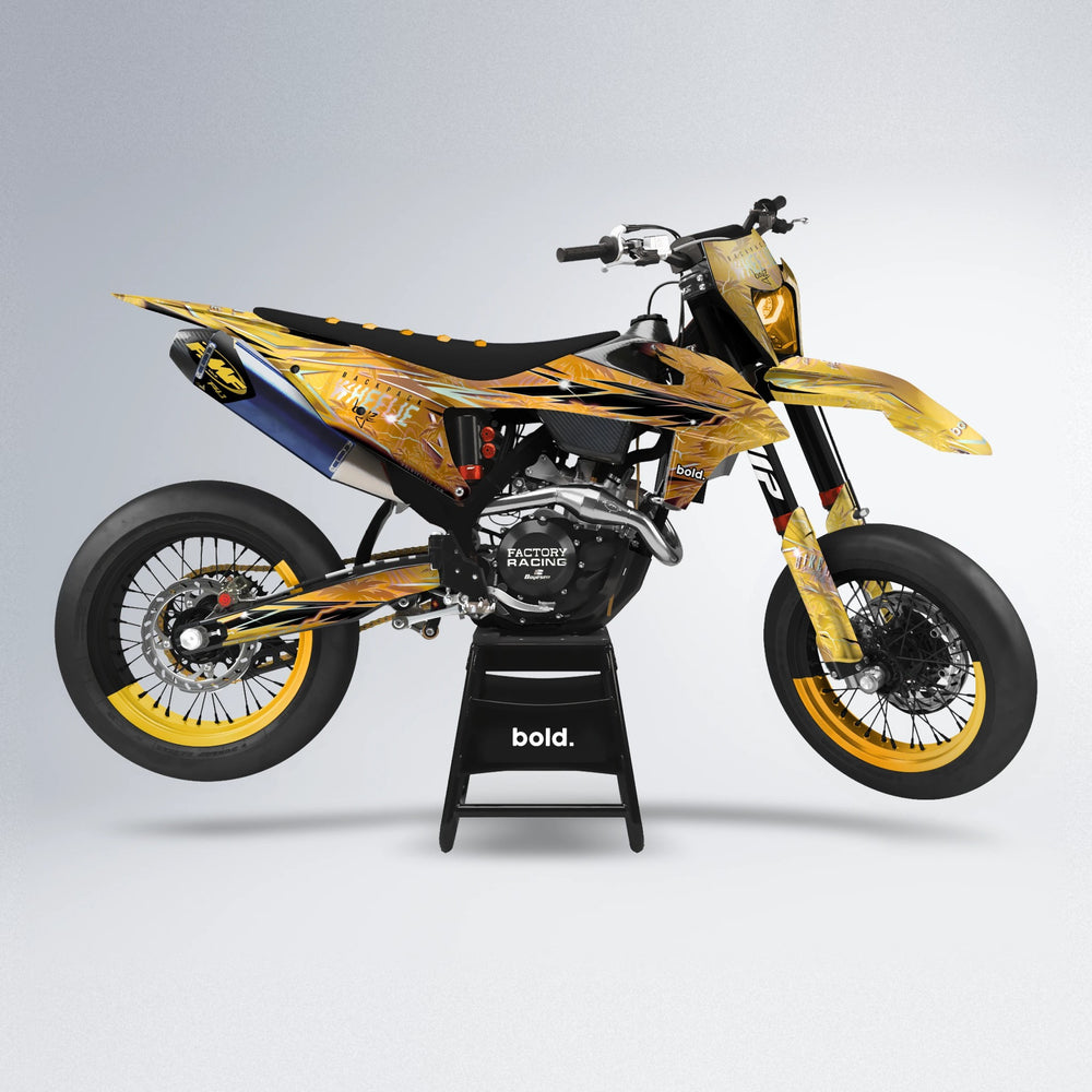 OASIS supermoto graphics kit in Gold Chrome