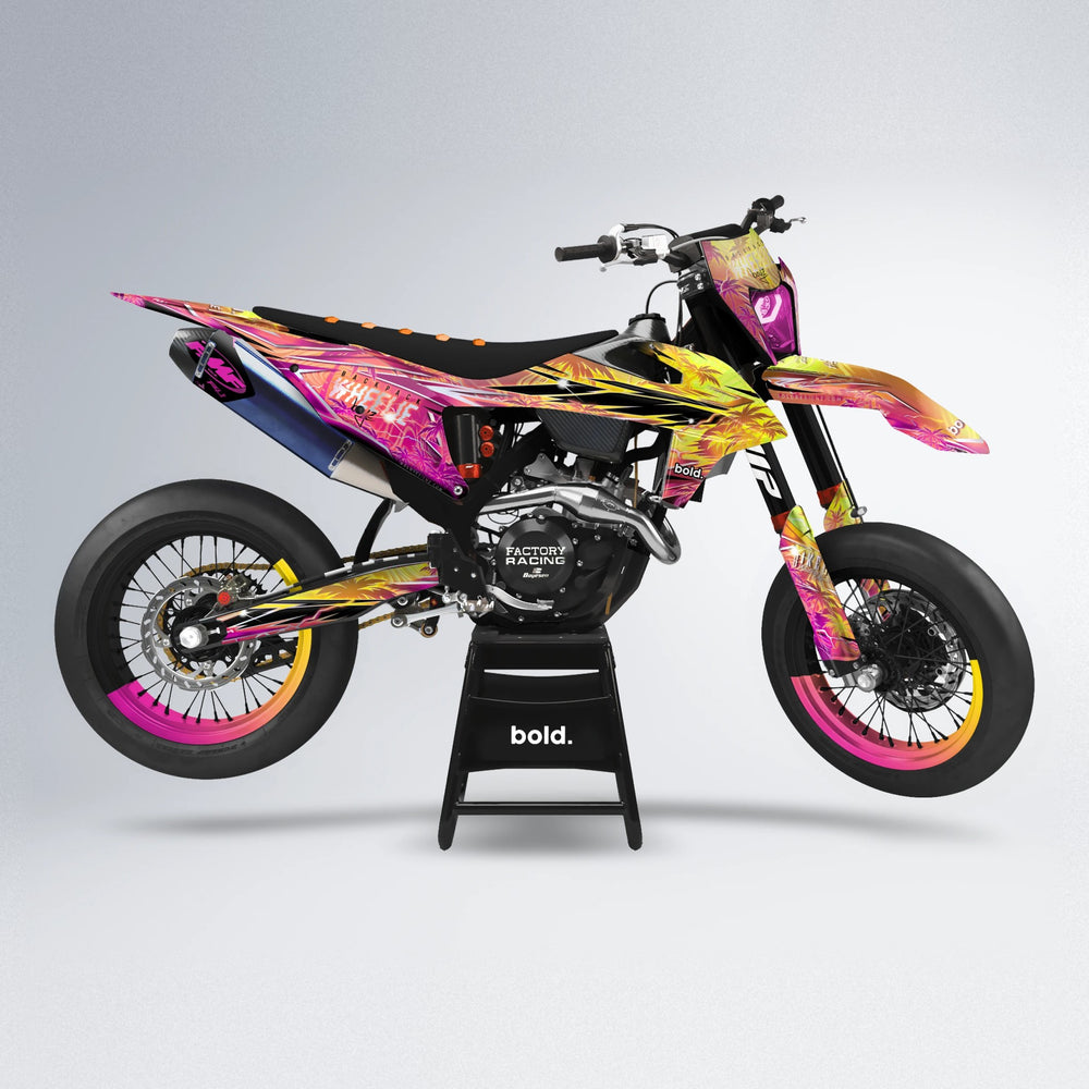 OASIS supermoto graphics kit in Pink & Yellow