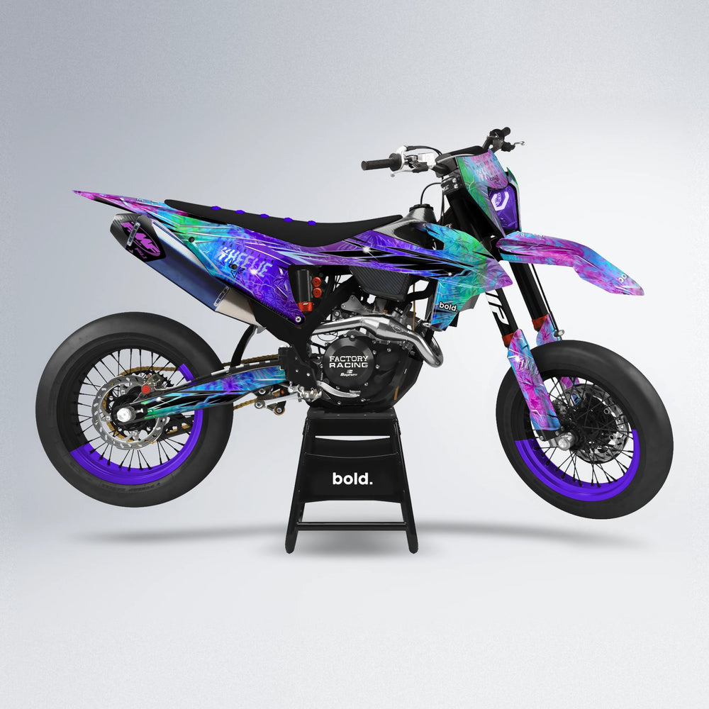 OASIS supermoto graphics kit in Purple Holo