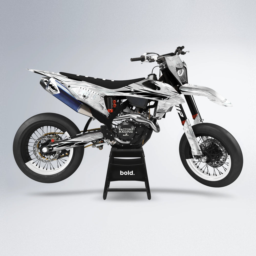 OASIS supermoto graphics kit in White