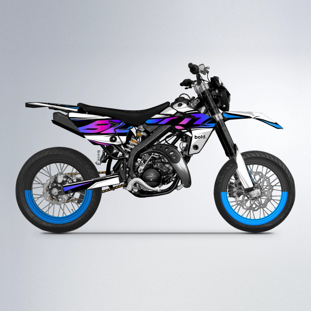 OPTIC Rieju MRT supermoto graphics kit in Blue Purple Fade