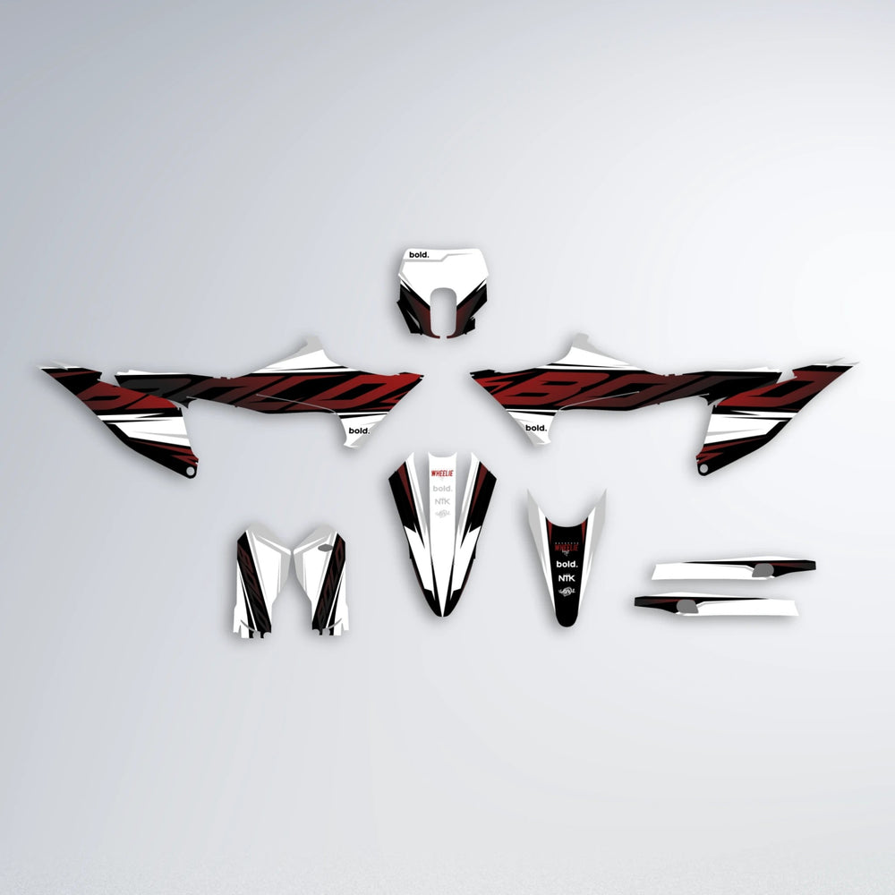 OPTIC Stark Varg SM graphics kit parts layout in Black & Red