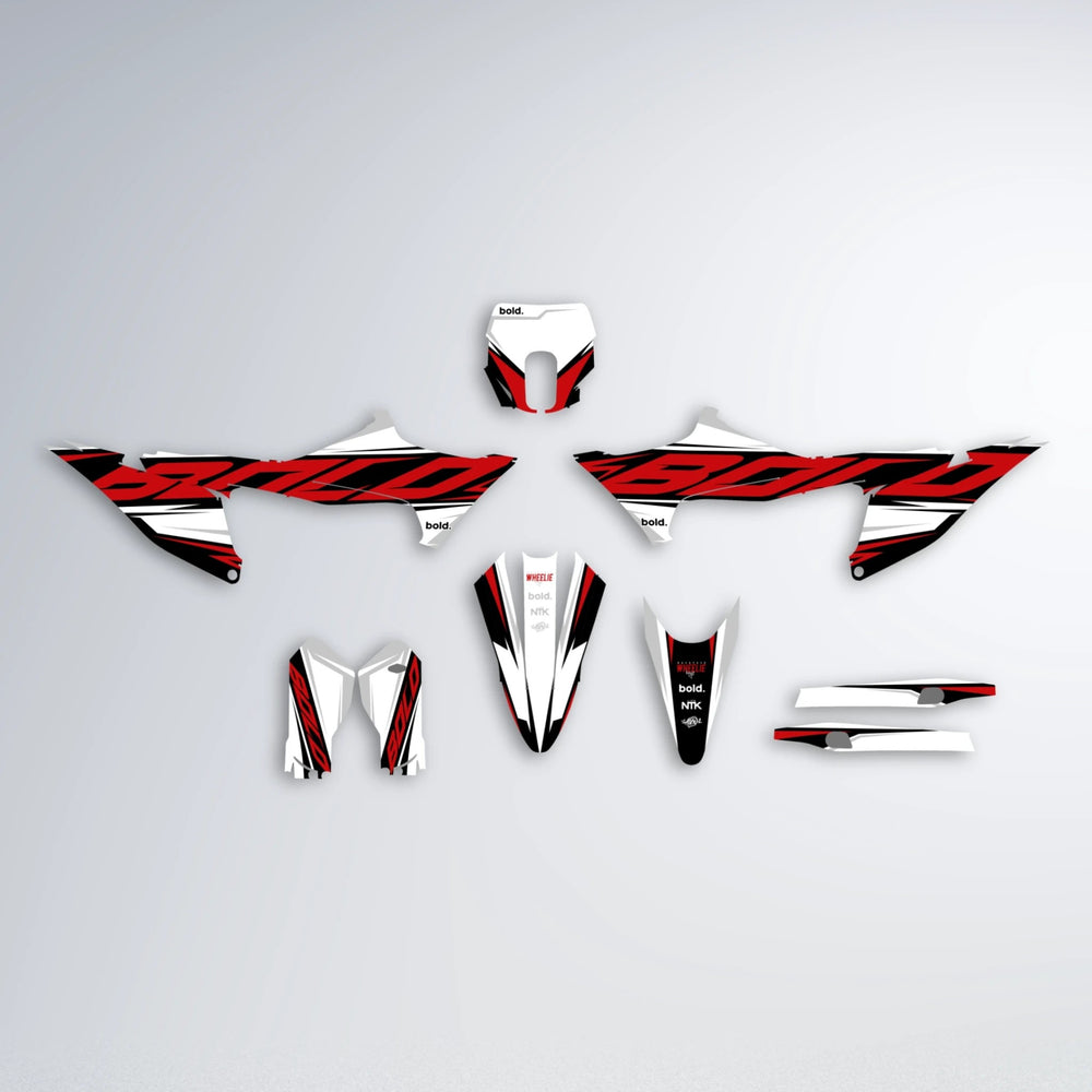 OPTIC Stark Varg SM graphics kit parts layout in Custom Colour