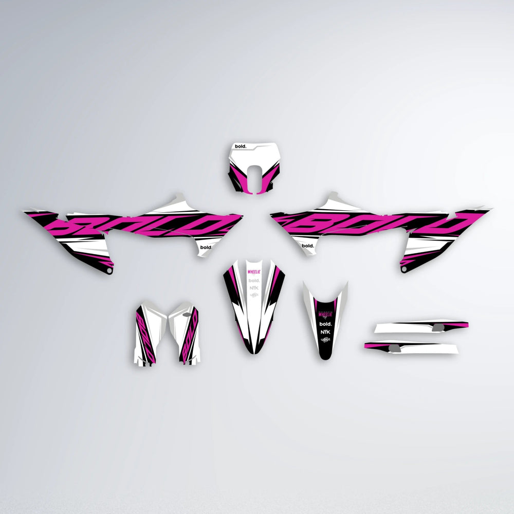 OPTIC Stark Varg SM graphics kit parts layout in Pink