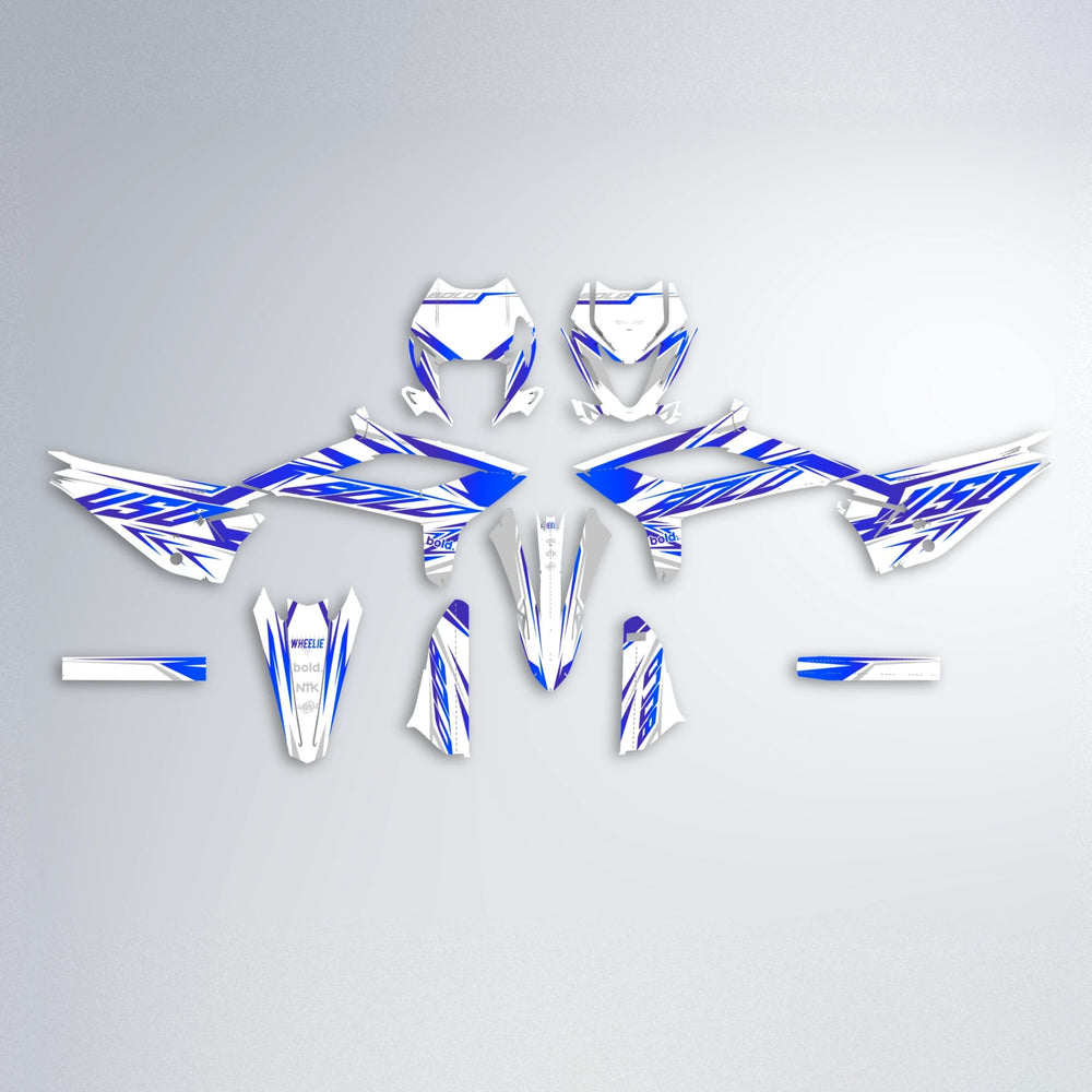 OVERDRIVE Beta graphics kit parts layout in Blue