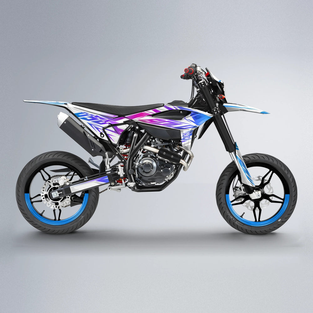 OVERDRIVE Beta supermoto graphics kit in Blue Purple Fade