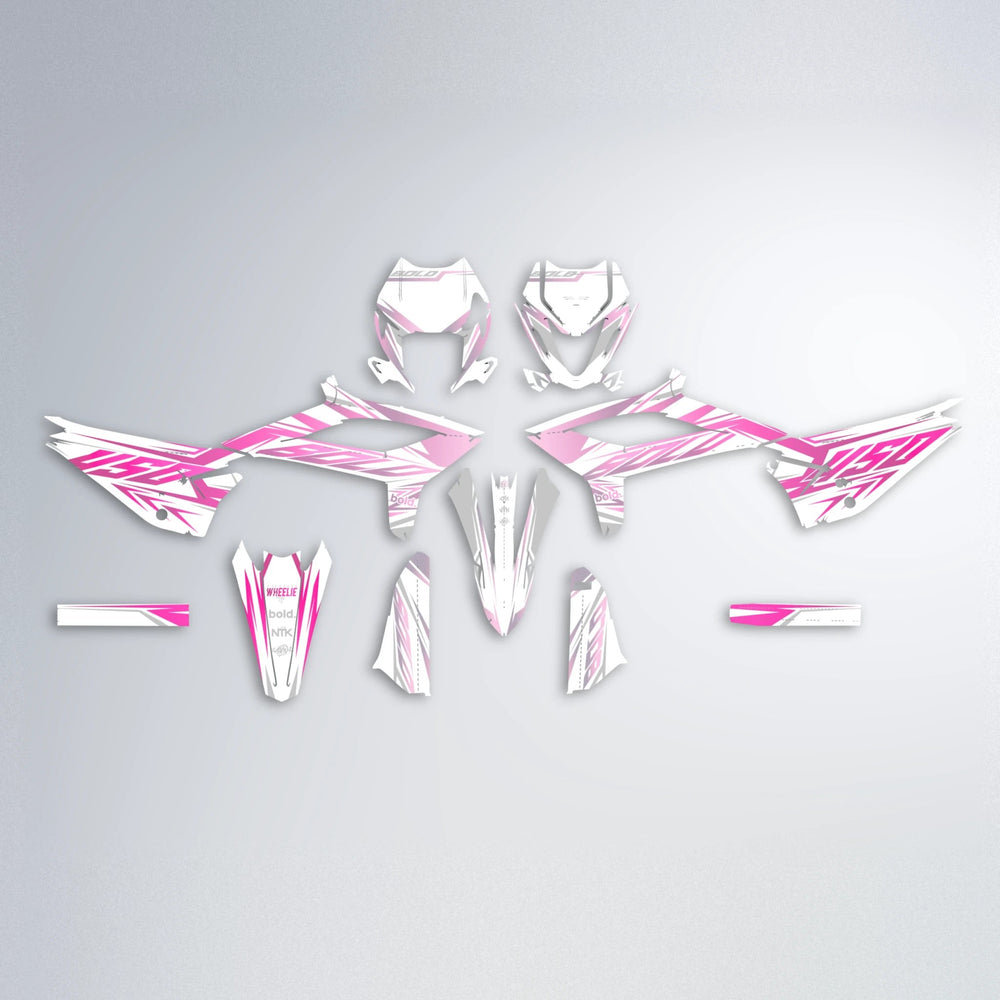 OVERDRIVE Beta graphics kit parts layout in Flamingo