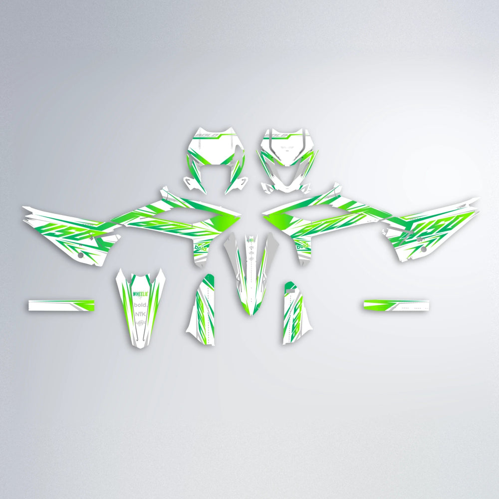 OVERDRIVE Beta graphics kit parts layout in Green