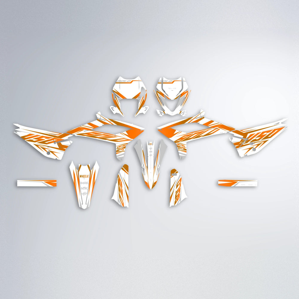 OVERDRIVE Beta graphics kit parts layout in Orange