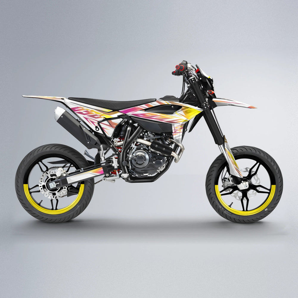 OVERDRIVE Beta supermoto graphics kit in Pink & Yellow