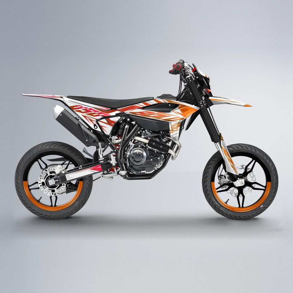 OVERDRIVE Beta supermoto graphics kit in Red & Orange