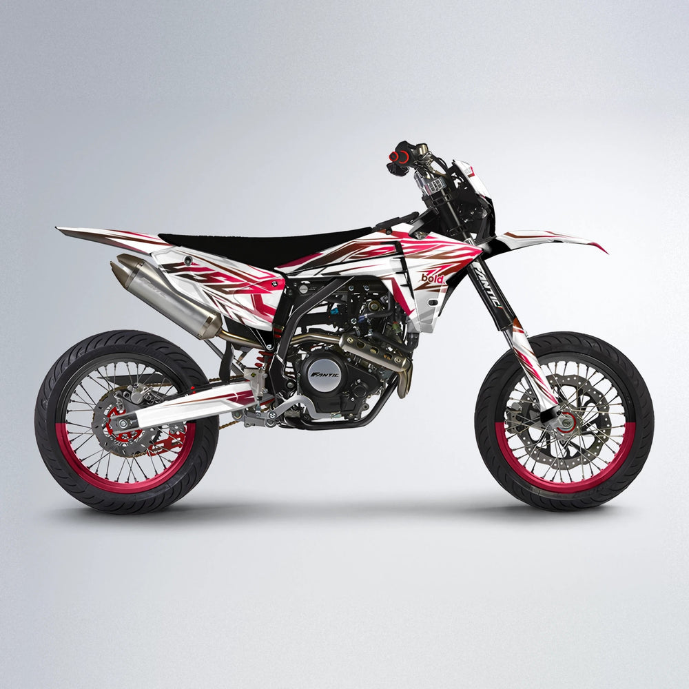 OVERDRIVE Fantic supermoto graphics kit in Black & Red